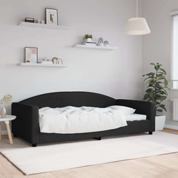 Dnevni krevet crni 100 x 200 cm od tkanine