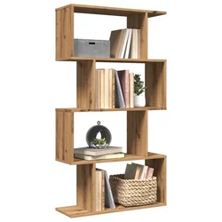Pregrada / regal za knjige 4 razina hrast 70x24x129 cm drveni