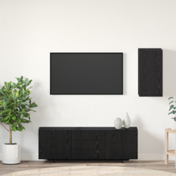 TV Kabinet za Zid Zidne Crni hrast 30,5 x 30 x 60 cm