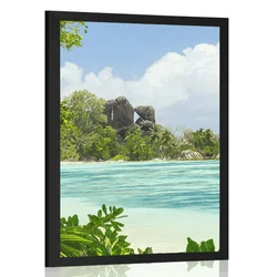 Plakat čudovita plaža na otoku La Digue - 20x30 silver