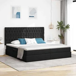 Krevet s od storage s madracem Crna 200 x 200 cm Lažna koža