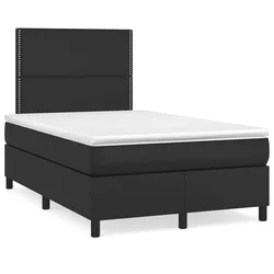 Krevet box spring s madracem LED crni 120 x 190 cm umjetna koža