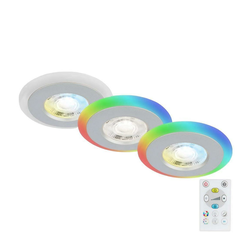 Briloner - KOMPLET 3x LED RGBW prigušiva svetiljka za kupatilo LED/5W/230V IP44 + daljinski upravljač