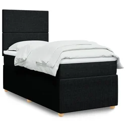 Vidaxl Box spring postelja z vzmetnico črna 80x200 cm blago
