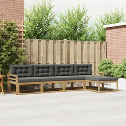 Set vanjskih sofa s jastukom 4 pcs Bijela i antracit Poliester