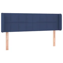 Vidaxl Vzglavje z ušesi modro 147x16x78/88 cm blago