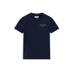 TOMMY HILFIGER Majica Essential mornarska/zlato-rumena