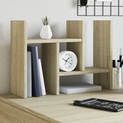 Organizator za stol boja hrasta 34,5 x 15,5 x 35,5 cm drveni