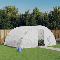 Staklenik s čeličnim okvirom Bijeli 20 m2 5x4x2,3 m