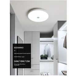 FSL Plafonska lampa LED, Senzor, 24 W, Bela