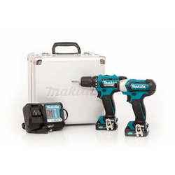 MAKITA akumulatorski set CLX201X (aku bušilica/odvijač DF331D + aku udarni odvijač TD110D + kofer + 2 akumulatora 1,5Ah + punjač)