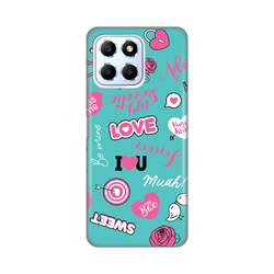 Silikonska maska za Honor X6 Love Print tirkizna