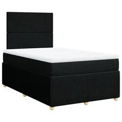 Vidaxl Box spring postelja z vzmetnico črn 120x200 cm blago