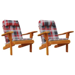 Jastučići za stolice 2 pcs Crveno karo 58 x 77 x 4,5 cm