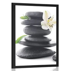 Plakat Zen kamni z lilijo - 60x90 no frame