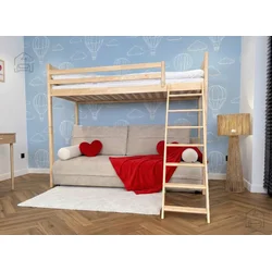 Pograd z dvosedom Savio - 90x200/140x200 cm - bor
