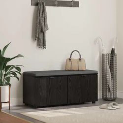 Klupa za hodnik s jastukom Crni Hrast 100 x 38 x 46 cm