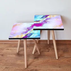 Hanah Home Set klub stočića 2Shp195, 2 komada, Šareni