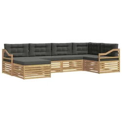 Set vanjskih sofa s jastukom 6 pcs Bijela i antracit Poliester