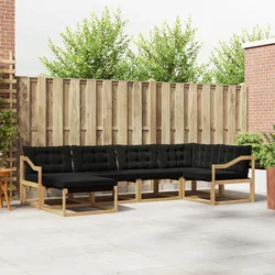 Set vanjskih sofa s jastukom 6 pcs Bijela i crna