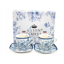 Darilni set skodelic za espresso v škatli - kolekcija Blue Rose