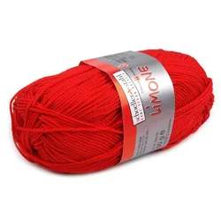 Bombažna pletilna preja Limone 50 g - (003) rdeča