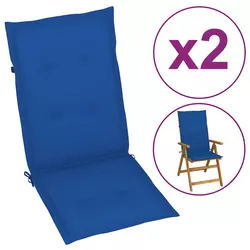 Jastuci za vrtne stolice 2 kom plavi 120 x 50 x 3 cm od tkanine