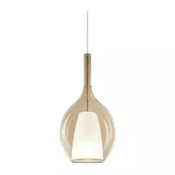 Ideal Lux - Luster na sajli KALIQUE 1xE27/42W/230V, prečnik 18 cm, dimljeno bež