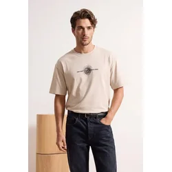 Trendyol Muška majica Tmnss26Ts00053, Bež