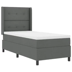 Vidaxl LED Box Spring Postelja Temno siva 80 x 200 cm blago