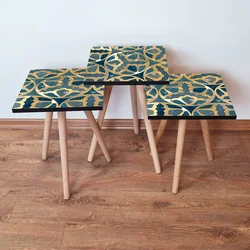 HANAH HOME Set 3 stočića 3Shp274 Navy Blue