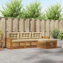 Set vanjskih sofa Prirodna i bež 257,5 x 162,5 x 73 cm