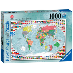 RAVENSBURGER Puzzle Barvni zemljevid sveta 1000 kosov