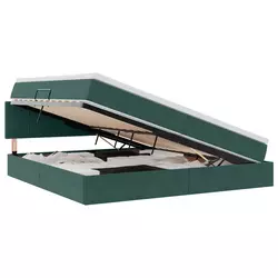 Krevet s od storage s madracem Tamnozelena 200 x 200 cm Baršun