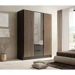 Garderobna omara Neri - 150 cm - črna