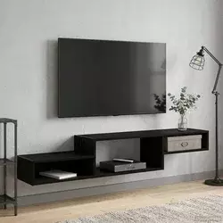 TV ormar za montažu na zid Zidna montaža Crni hrast