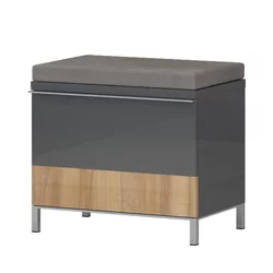 JELA Komoda sa jastučićem ONYX-K1 - kolekcija Onyx - Antracit HG lak/Pacifik orah lak - 56x51x35 cm