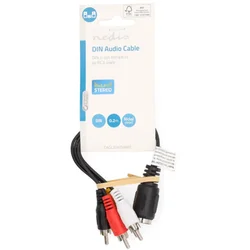 CAGL20475BK02 DIN Audio Kabl, DIN 5-Pin Zenski, 4x RCA Muski, Niklovan, 0.20 m, Okrugli, PVC, Crni