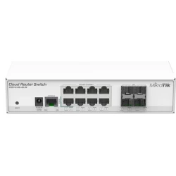 MikroTik CRS112-8G-4S-IN, Cloud fully functional Router and L3 Switch, 8x10/100/1000 Ethernet ports, 4xSFP, 1xRJ45 Console, 400MHz, 128MB RAM, RouterOS L5