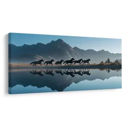 Slika divji tek ob jezeru - 120x60