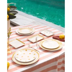 Madame Coco Set tanjira za ručavanje Faisceau, 15 komada, Žuto-beli