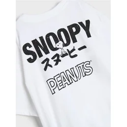 Sinsay - Majica sa printom na leđima Peanuts - belo