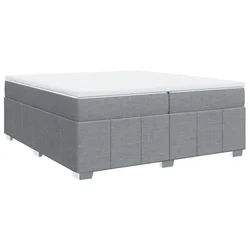 Vidaxl Box spring postelja z vzmetnico svetlo siva 200x200 cm blago