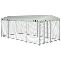 Vanjski kavez za pse s krovom 7,6 x 3,8 x 2,3 m