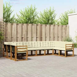 Set vanjskih sofa 10 kom. Prirodna i krem