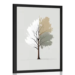 Plakat minimalistično barvito drevo - 40x60 no frame
