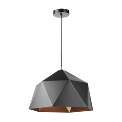 ONLI - Luster na sajli YONG 1xE27/22W/230V crna prečnik 46 cm