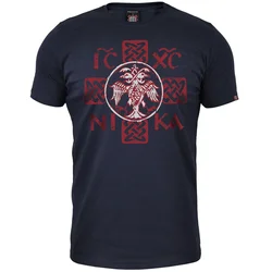 011Shop Muška majica kratkih rukava Icxc Nika Nemanjićki orao, Teget
