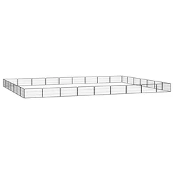 Ograda za pse s 32 panela crna 100 x 50 cm čelik obložen prahom