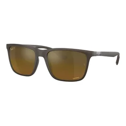 Ray-Ban RB4385 6124A3 Polarized ONE SIZE (58) Rjava/Zlata